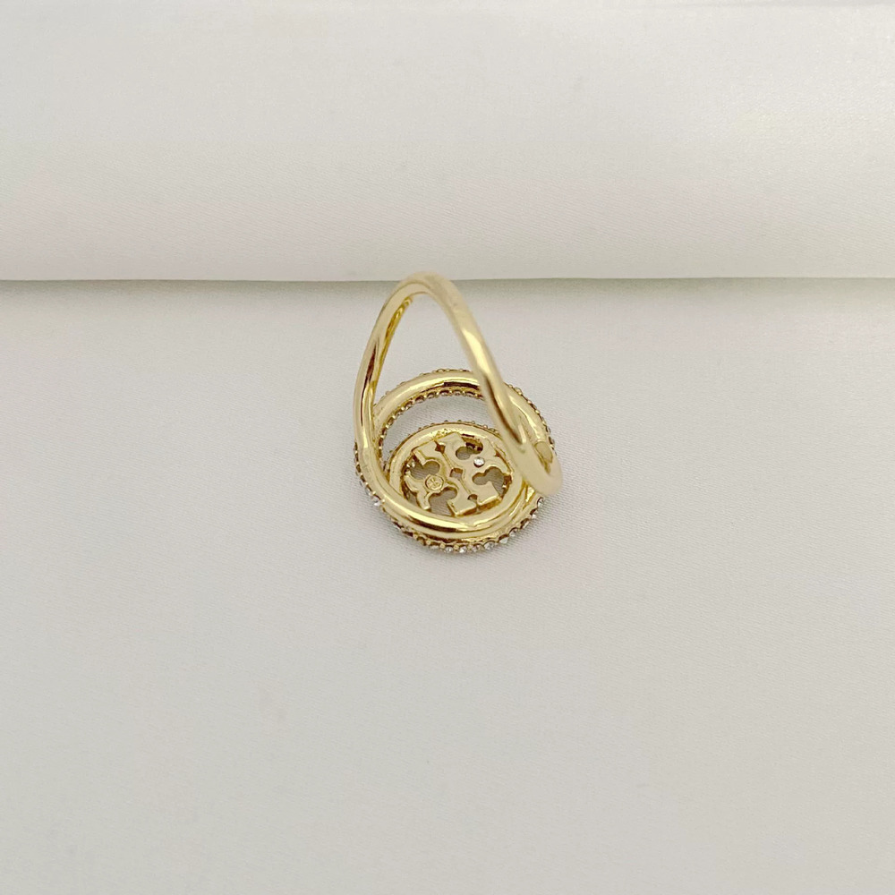 Tory Burch Trendy Rhinestone Letter Ring - Picture 2 of 6